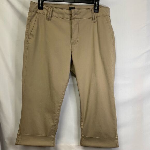 Jag Woman's  Pants 14P Wide Hem Capri Crop Slim fit Zip Button Front - Picture 1 of 9